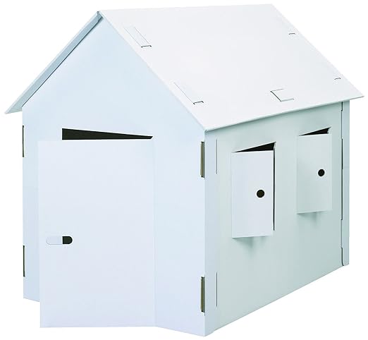 Kreul 39105 - Joypac Bastelkarton Spielhaus XXL, ca. 120 x 80 x 110 cm, weiß zum selber Gestalten