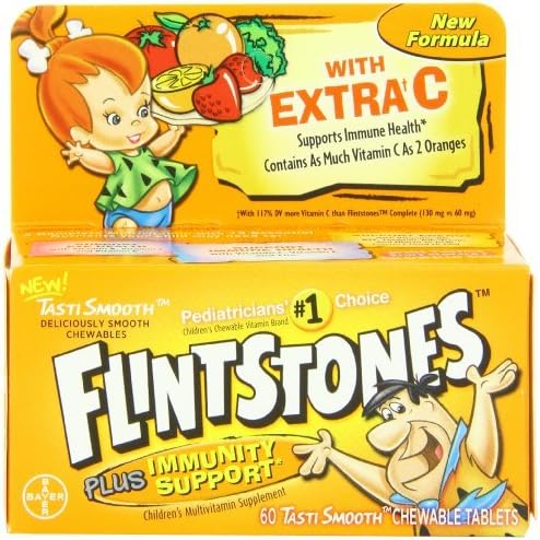 Flintstones Children's Multivitamin plus Immunity Support Chewable Tablets, 60-Count Bottle by Flintstones Vitamins