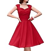 MUXXN Women's 1950s Capshoulder Vintage Wedding Retro Swing Dress