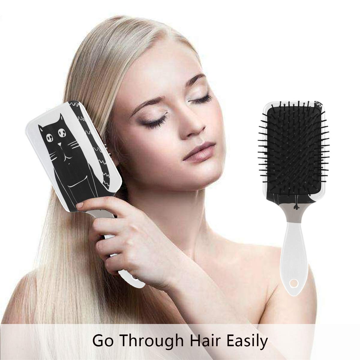 Amazon Com Hair Brush Natural Boar Bristle Hairbrush Funny Cat