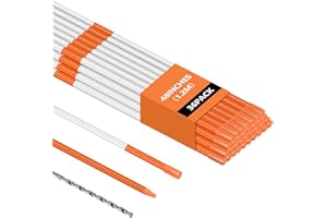 Driveway Markers,36PCS Driveway Reflective Safety Markers, 48 inch Snow Stakes with Highly Visible Reflective Tape, Fiberglas