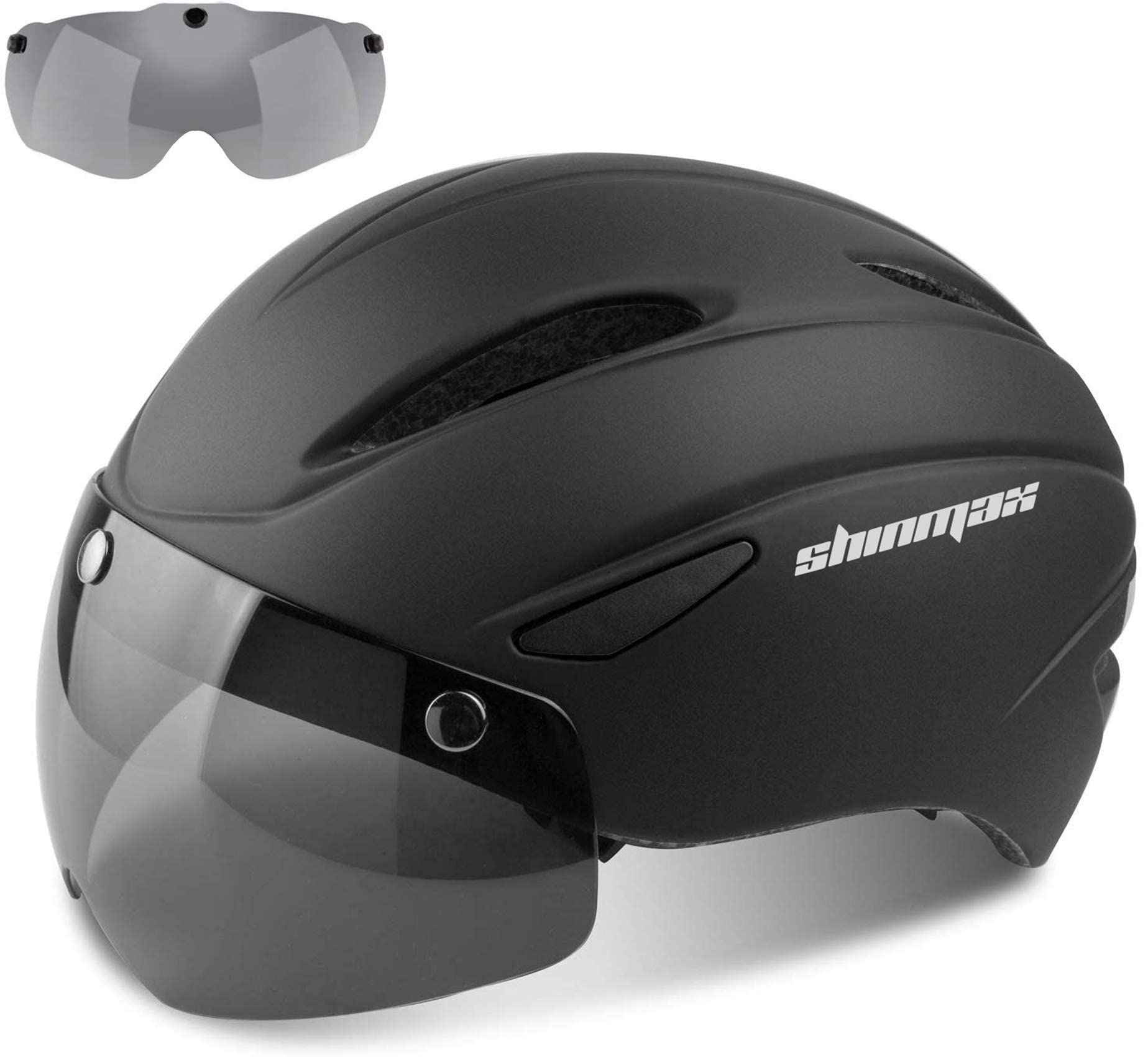 Shinmax Bike Helmet Men Women Cycle Helmet CE Certified Cycling Helmet with Detachable Magnetic Goggles Visor Adult MTB Helmet Adjustable Bicycle Helmet Road Safety Protection Ski Snowboard 56-61 cm — image 1
