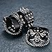 Aroncent 3pcs Spike Studded Rivet Punk Rock Biker Wide Strap Leather Bracelet Chain Wristband Adjustable