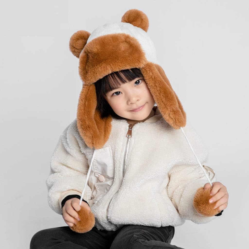 Clemunn Wintermutze Kinder Unisex Frauen Madchen Warm Plusch Tier Ohrenschutzer Hute Winter Hut Ohrenschutzer Warm Fellmutze Baby Wintermutze Schalmutze Plusch Ohrenklappen Bekleidung Damen Suenaacampo Com