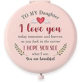 Birthday Gifts for Daughter from Mom Dad Pink Small Makeup Mirror Daughter Gifts for Graduation Easter New Year Wedding Gift for Women Girls Stepdaughter Gift from Stepmom Christmas Stocking Stuffers