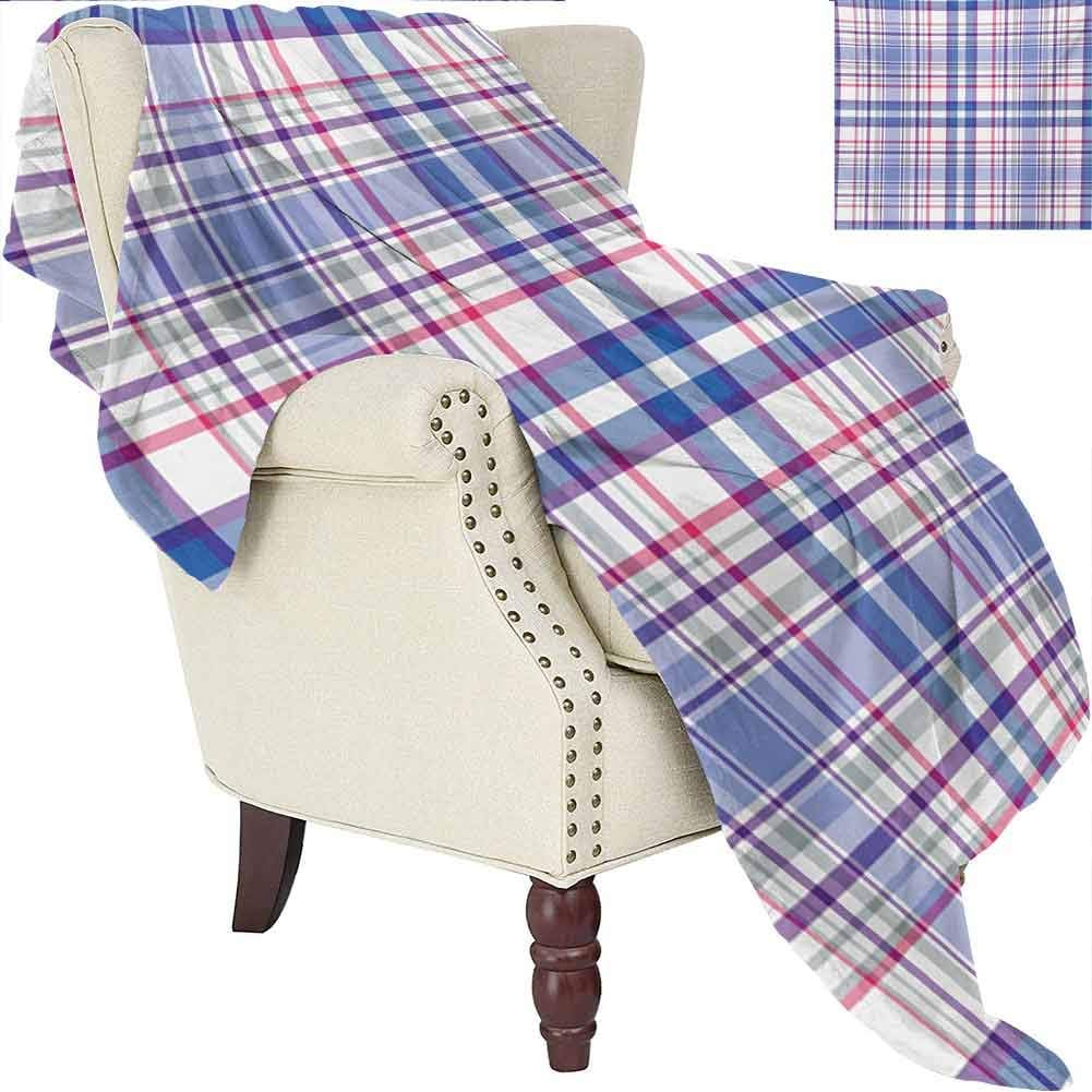 RenteriaDecor Checkered Blankets for Beds Soft Warm Square Blanket 63x87 Inches Country Inspired