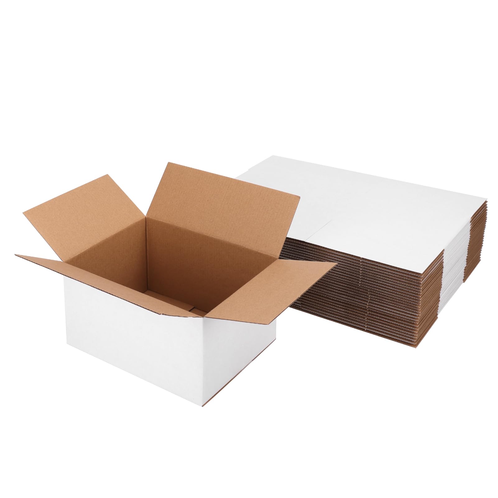 Photo 1 of Hoikwo 9x7x5 Shipping Boxes Set of 30, White Corrugated Cardboard Box for Small Business for Packaging Mailing