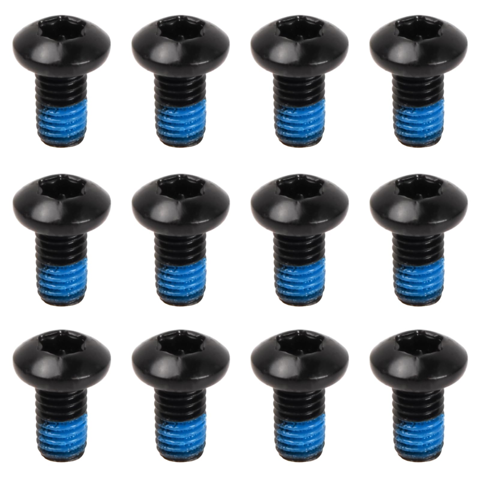 Zsanhua 12 Pcs Bike Disk Brake Bolts, Bicycle Rotor Screws M5 x10mm, Brake Rotor Bolts Black with T25 Star Wrench for MTB & Road Bike