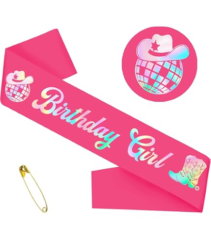 Western Cowgirl Happy Birthday Deko-Set – Glitzer-Banner, Stiefel & Hut, Für Mädchen-Partys & Junggesellinnenabschiede