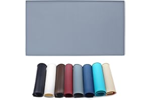 AMZNOVA Dog Feeding Mat, Silicone Pet Food Mat, Food Grade Waterproof Anti-Messy Raised-Edges Mat for Puppy Kitty Dog Cat, L(24x16inch), Grey