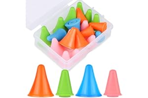 JNENERY 20 PCS Knitting Needles Point Protectors/Stoppers with Plastic Box, Multi-Colored 2 Sizes(10 PCS Small+ 10 PCS Big Knitting Needles Cap) Needle Tip Stoppers for Knitting Craft