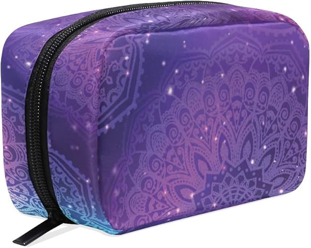 Amazon Co Jp 化粧ポーチ 人気 かわいい メイク ポーチ 紫 星空 曼荼羅 インド模様 上品 おしゃれ トラベルポーチ トイレタリーバッグ ポシェット コスメティック 出張 便利 海外 小物 収納 シューズ バッグ