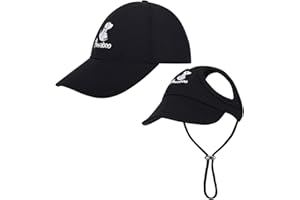 Pawaboo 2PC Owner and Dog Hat Set, Pet's Mom/Dad Baseball Cap Set, Dog Visor Cap Sun Protection Hats with Ear Holes and Adjustable Strap, Family Matching Hats, XL, Black