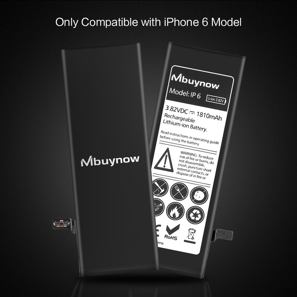 Mbuynow Batterie Interne 1810mAh en Lithium-ION Rechargeable de Remplacement avec Kit de Outils pour iPhone 6