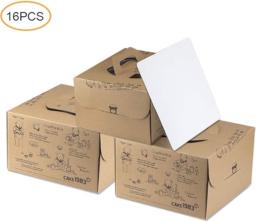 Cajas para tartas de 10 x 10 x 5 cm, cajas para pasteles, cajas para pasteles,