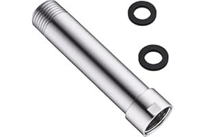 Shower Arm Extender, BSTIIU 4 Inch Shower Head Extension Arm, Female to Male NPT 1/2 Inch Straight Shower Arm, Chrome