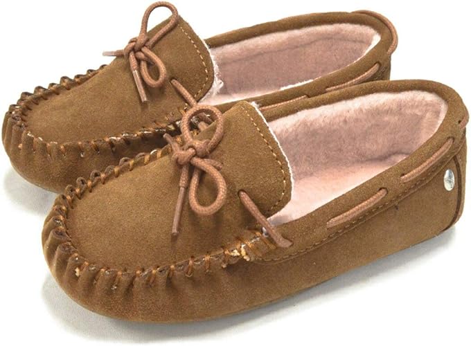 Amazon エミュー キッズ シープスキン スエードモカシン Amity Kids アミティー 子供靴 ムートン モカシン ファー ボア フラットシューズ K チェスナット Chestnut 13 18 0cm Emu エミュー モカシン