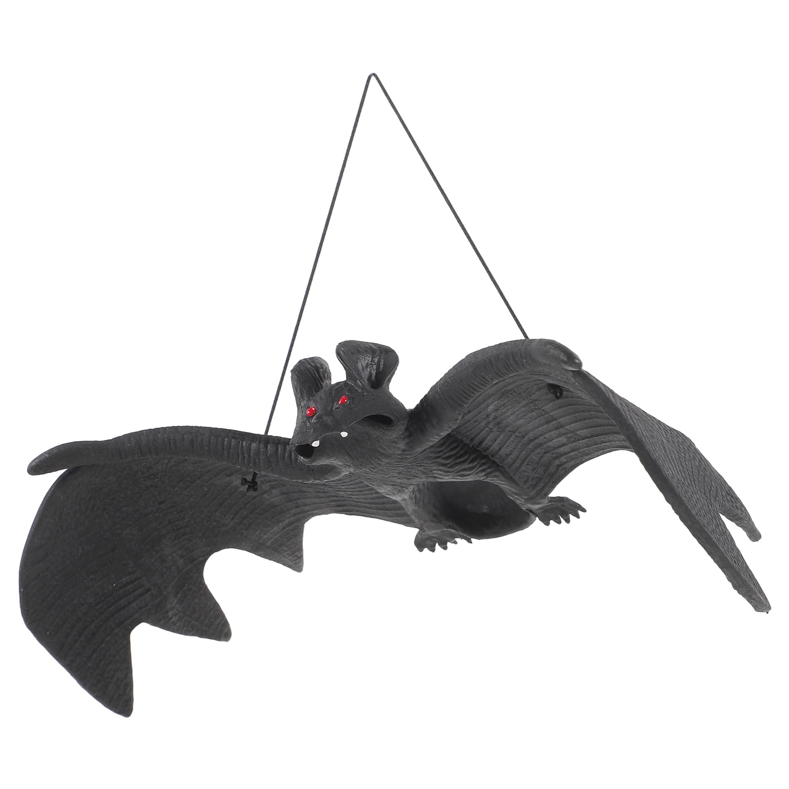 Photo 1 of LUOEM 3 PCS Halloween Simulation Hanging Bats Realistic Looking Spooky Rubber Hanging Bats Props for Halloween Decoration (24 x 9cm)