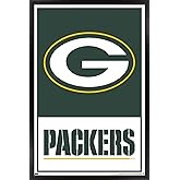 NFL Green Bay Packers - Logo 21 Wall Poster, 34L" x 22.4W", Black Framed Version