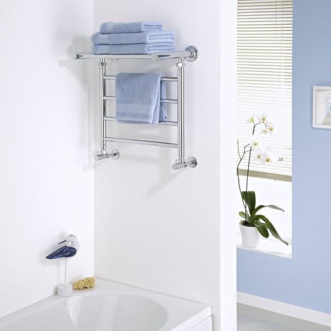 Heated Shelf Towel Rails Chrome by Milano 500mm x 532mm Amazon.co.uk