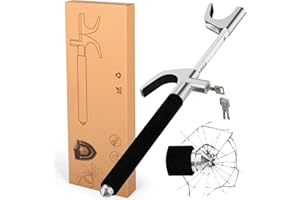 MONOJOY Steering Wheel Lock Universal Security Car Lock with Escape Hammer Retractable Wheel Locks Adjustable Anti-Theft Prevention Device with 3 Keys for Universal Fit Vehicles