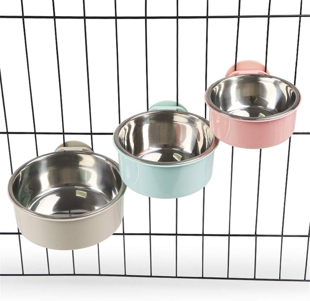 Pet Crate Bowls, Stainless Steel Dog Cage Hanging Bowl Removable Food Water Bowls for Dogs Cats Small Animals (GREY A) - Image 3