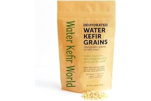 HAPPY GUT Dehydrated Water Kefir Grains by Water Kefir World- Grown in Organic Specialty Sugars and Natural Spring Water - Organic, Vegan, Gluten-Free, and Caffeine-Free