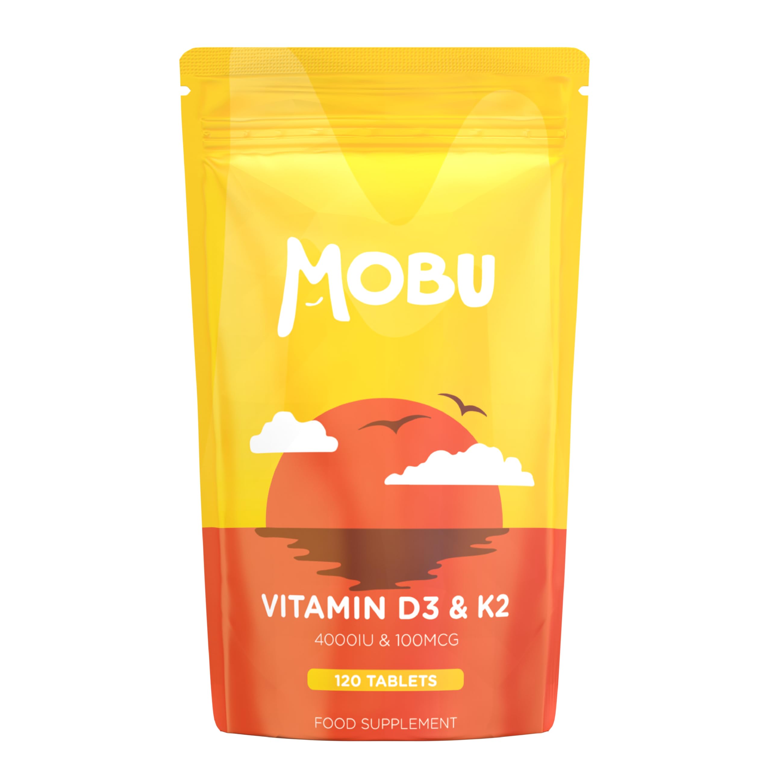 Vitamin D3 4000IU and Vitamin K2 MK-7 100mcg 120 Tablets – Immune Support & Bone Health – Vegetarian UK Made – Vitamin D3 & K2 Supplement – GMP Approved – MOBU