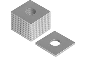 heneng 10 Pcs 304 Stainless Steel Square Plate Washers, 3/4"(ID) x 2-3/8" x 2-3/8", Flat Bearing Plate Fastener, 3/16" Thick
