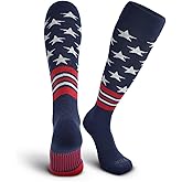 TCK Freedom Dugout OTC USA Made Baseball & Softball Socks - Stars and Stripes Patriotic Over the Calf Team Socks