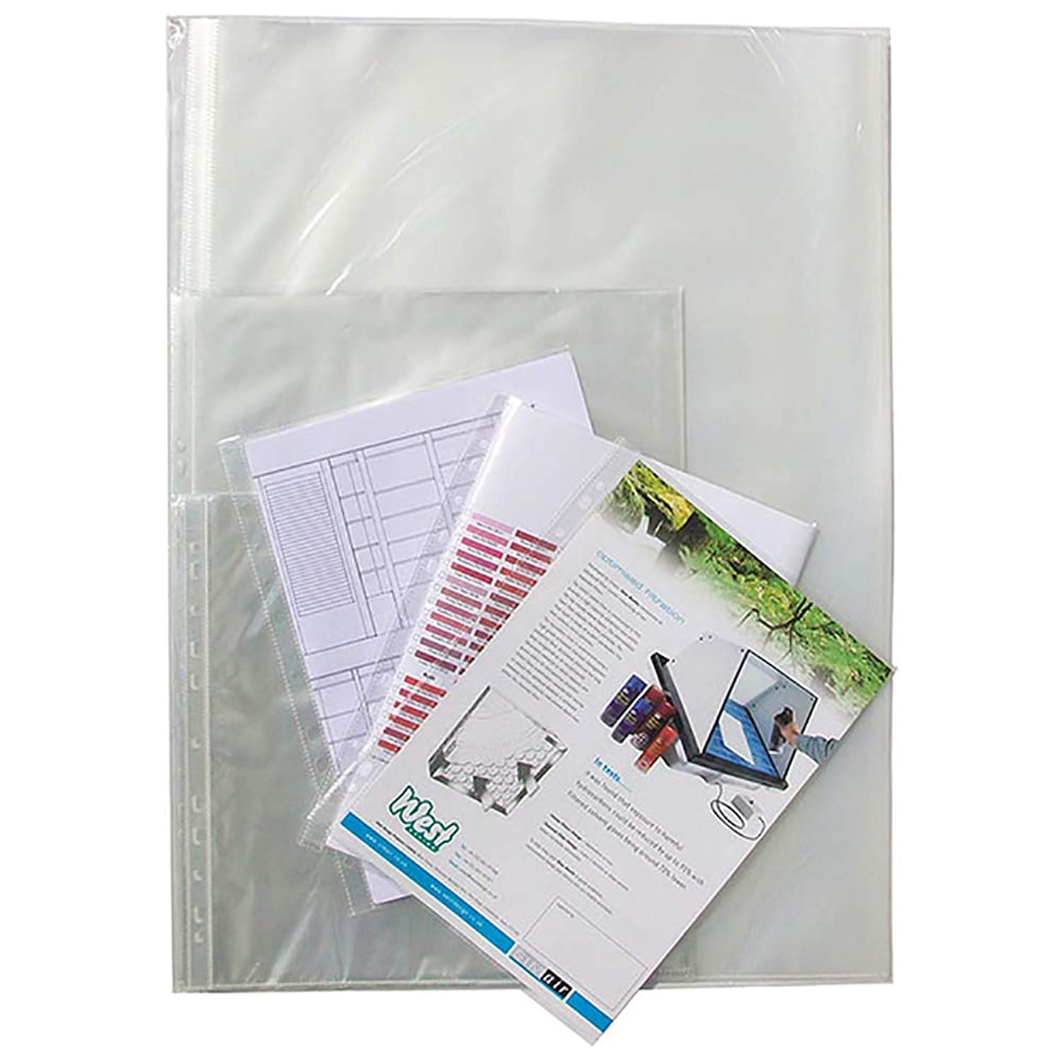 Westfolio Course Book Clear Display Sleeves A3 Pack Of 20, Polly Pocket Sleeves For Presentation File Document Wallet Folder, For School, Art Class, University, College, Homework, Projects