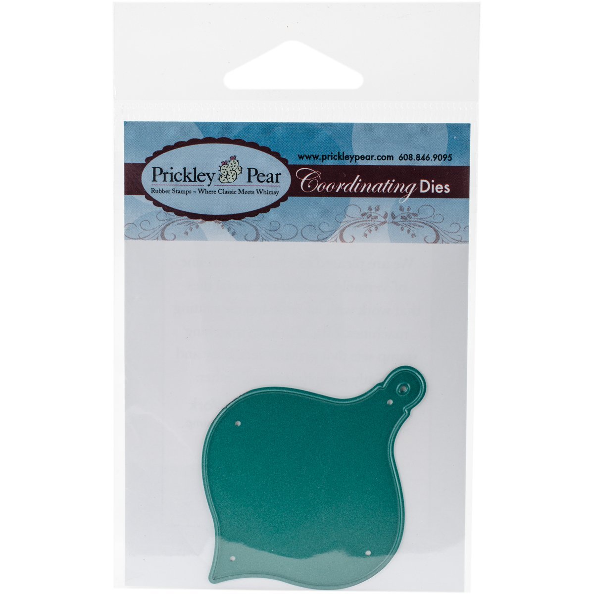 Prickley Pear Die Ornament, 1.25 x 3-inch, Acrylic, Multicoloured, 0.1 x 2.9 x 5.15 cm