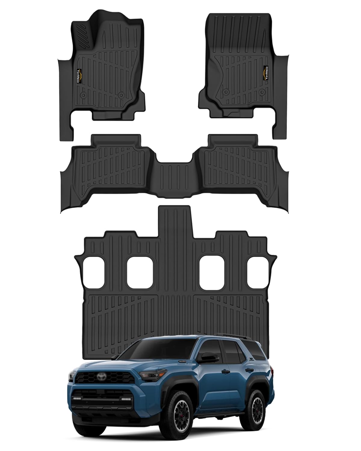 Photo 1 of *MINOR DAMAGE - USED*
Floor Mats Custom for Toyota 4Runner 2025 2026 Fuel 7 Seats (Not for Hybrid/EV) All Weather TPE Protection 1st & 2nd & 3rd Row Anti-Slip Automotive Floor Liners for 4-Runner 2026 Accessories, Black
