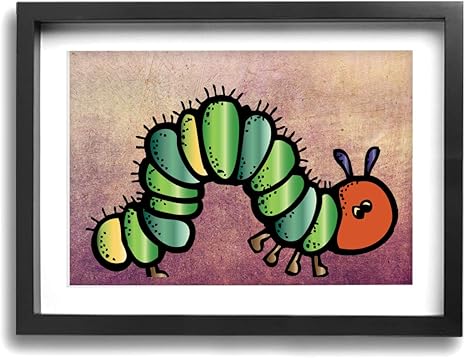 Amazon Co Jp はらぺこあおむし 昆虫のイラスト 壁の絵 風景画 キャンバス絵画 美術室 木枠付きの完成品 絵画 軽くて取り付けやすい 木枠付40x30cm ホーム キッチン