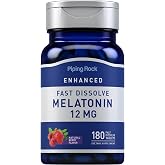 Piping Rock Melatonin 12 mg | 180 Fast Dissolve Tablets | Berry Flavor | Non-GMO, Gluten Free Supplement