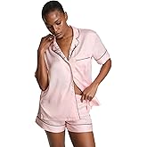 Victoria's Secret Satin Pajama Set, Short Sleeve Button Down Shirt & Shorts, Sleepwear for Women (XS-XXL)