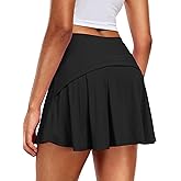 NEIOROT Women's 2 in 1 Athletic Shorts High Waisted Pleated Golf Skirts Casual Workout Tennis Skorts with Pockets