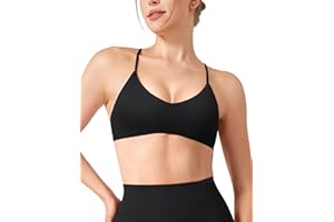 YEOREO Workout Sports Bras for Women Padded Y Back V Neck Bra Adjustable Straps Zaahira Backless Gym Yoga Tops