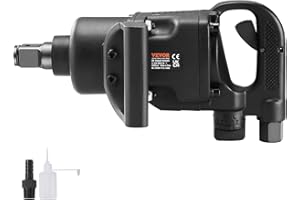 VEVOR 1 Inch Air Impact Wrench, Up to 2730 ft-lbs Reverse Torque Output 1" Pneumatic Impact Gun Lightweight w/ 2 Handles for Heavy Duty Repairs and Maintenance