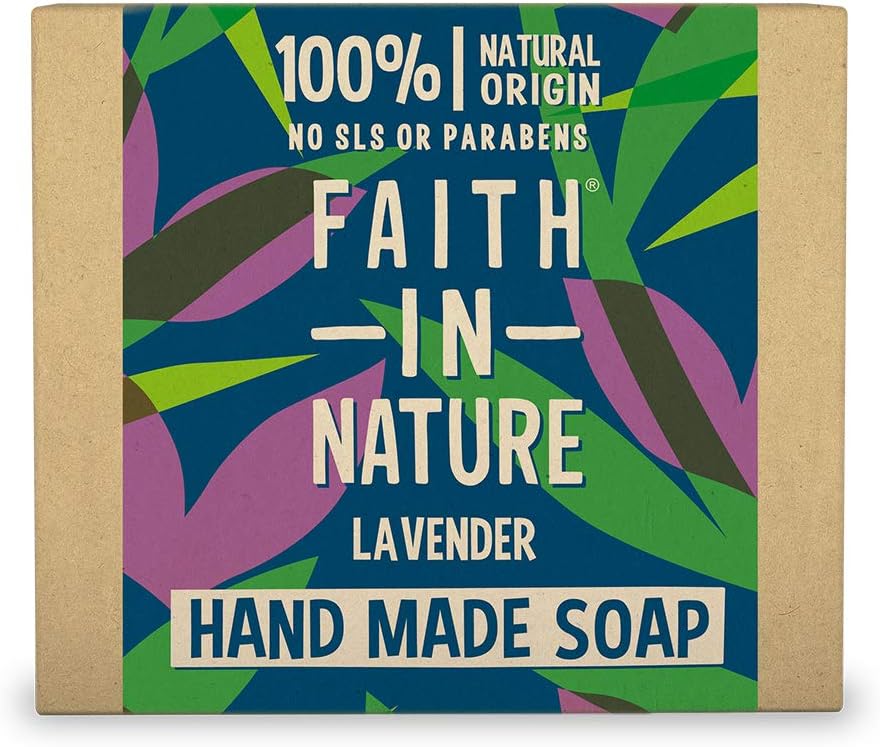 Faith In Nature Natural Lavender Hand Soap Bar, Relaxing, Vegan & Cruelty Free, No SLS or Parabens, 100g, 100 g (Pack of 1)
