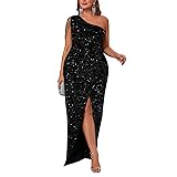Cololura Sexy Elegant Sequin One Shoulder High