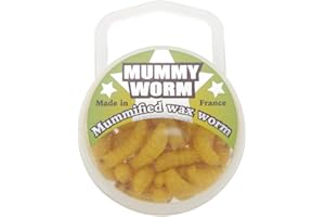 EUROTACKLE Mummy Worm - 35 Real Wax Worms - Preserved Live Bait