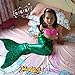 3Pcs Set Kids Girls Mermaid Tail Swimming Bikini Set Swimwear Mono Fin Swim Set (130(9~10 Years),Pink Top+Panties+Green Mermaid Tail+Monofin)