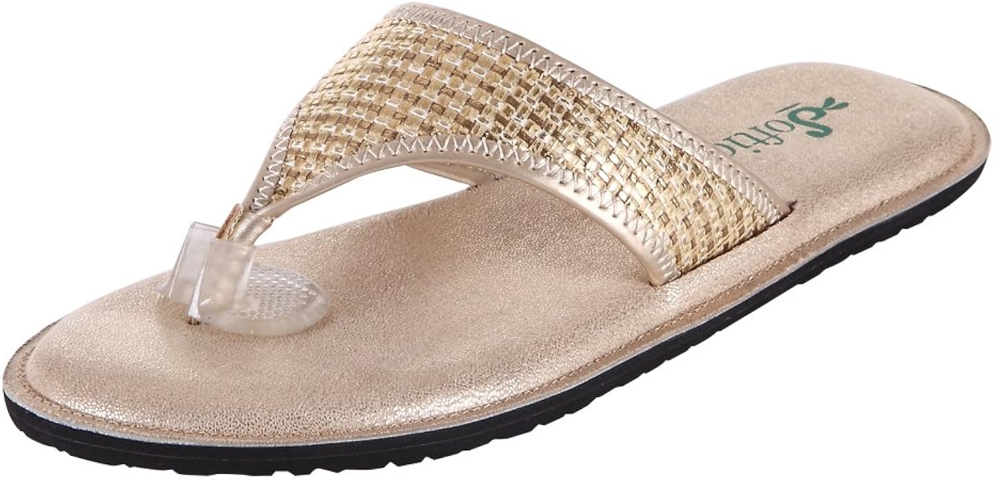 gold embellished flip flops