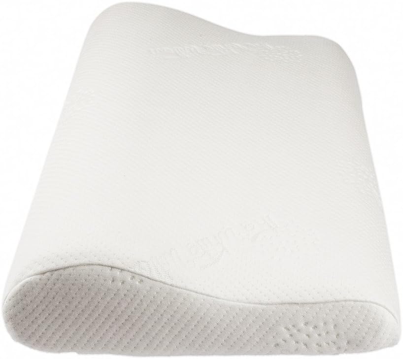 The White Willow Contour Cervical Orthopedic Memory Foam Pillow With Cover Standard White Reveries
