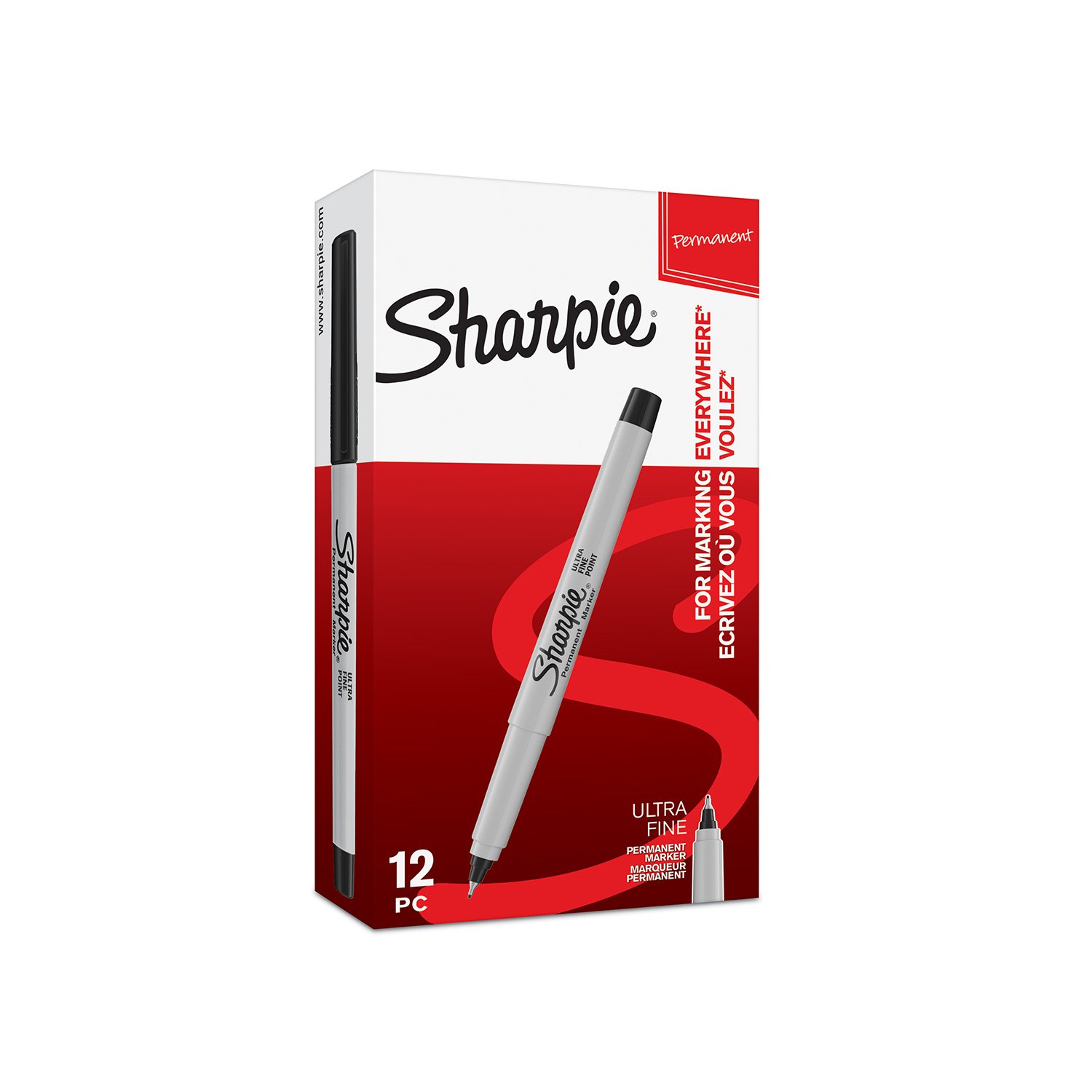 Sharpie 2065411 Ultra Fine Point Permanent Markers - Black (Pack of 12)