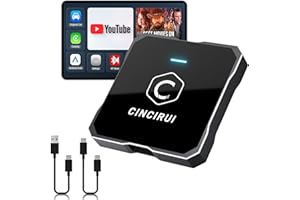 CINCIRUI 4 in 1 Wireless Carplay Adapter Compatible with Netflix/YouTube,2024 Upgrade Wireless Carplay and Android Auto Adapter Converts Wired to Wireless Carplay Dongle, Ai Box Stream to Your Cars