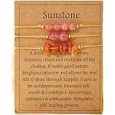 COLORFUL BLING 3Pcs Natural Stone Bracelet for Women Men Healing Crystal Chip Bead Bracelets Spiritual Amethyst Rose Quartz Chakra Bracelets Set Anxiety Reiki Energy Power Healing Crystals Jewelry