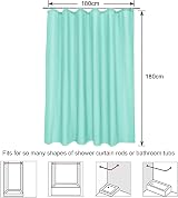 EurCross Light Green Shower Curtain 180x180cm Mould Proof Quick Dry view 6