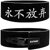 Katamu Premium Leather Lever Weightlifting Belt – Secure Steel Lever, Powerlifting Support for Deadlifts, Squats & Heavy Lifts - Lift More, Look Good